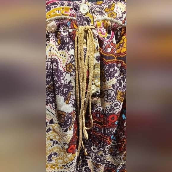 MOSSIMO WOMAN'S RUST COLOR PAISLEY PRINT SHEER BOHEMIAN MEDIUM TANK - Picture 3 of 7